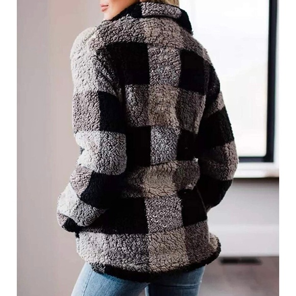 NWT Fleece Pullover Plaid Sweatshirt/Jacket - Picture 5 of 6